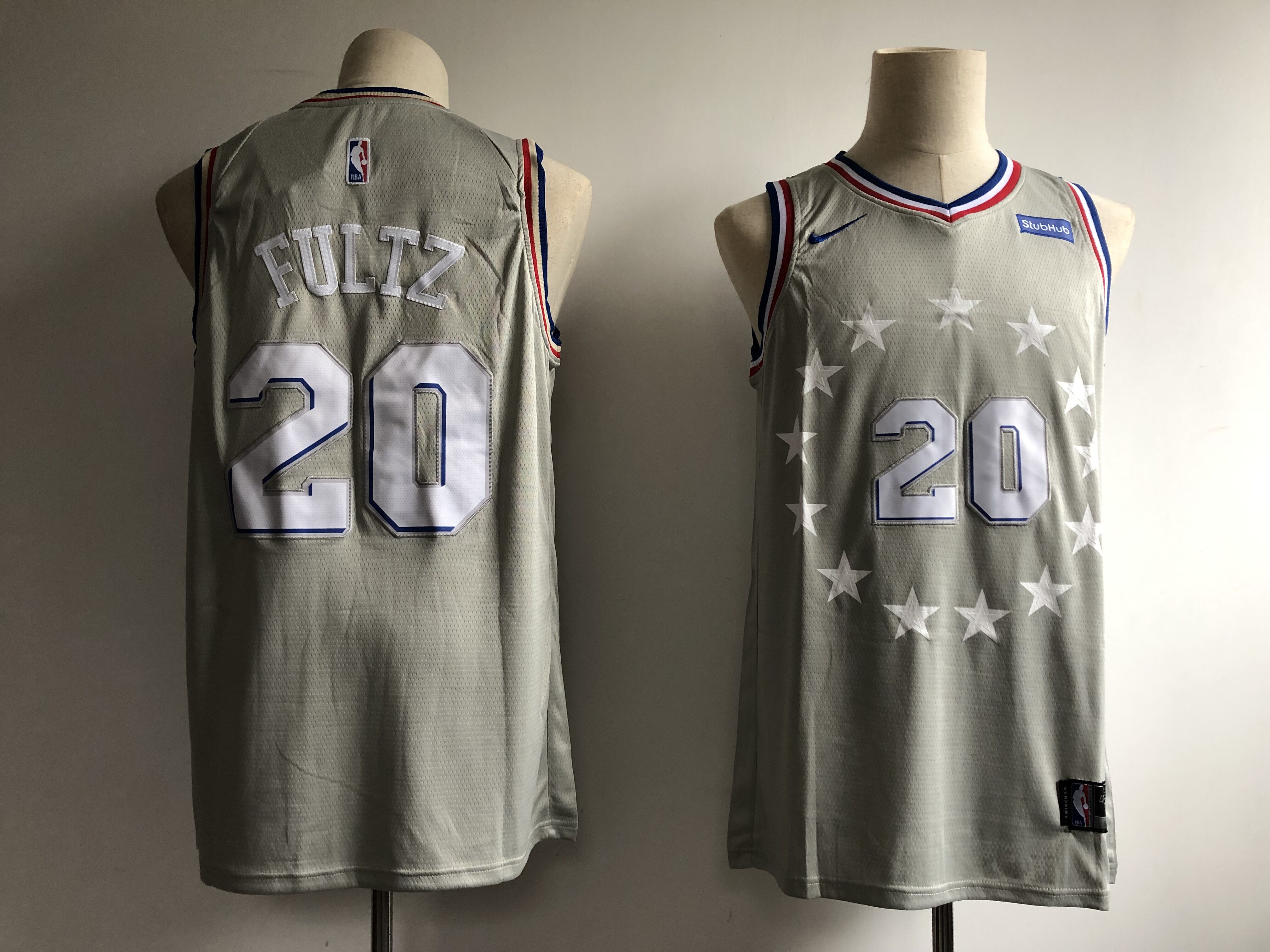 Men Philadelphia 76ers 20 Fultz grey City Edition Game Nike NBA Jerseys